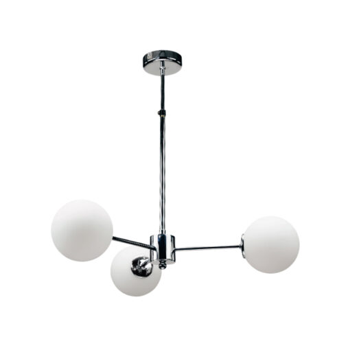 InLight Κρεμαστό φωτιστικό από χρώμιο μέταλλο και λευκή οπαλίνα (5321-3)