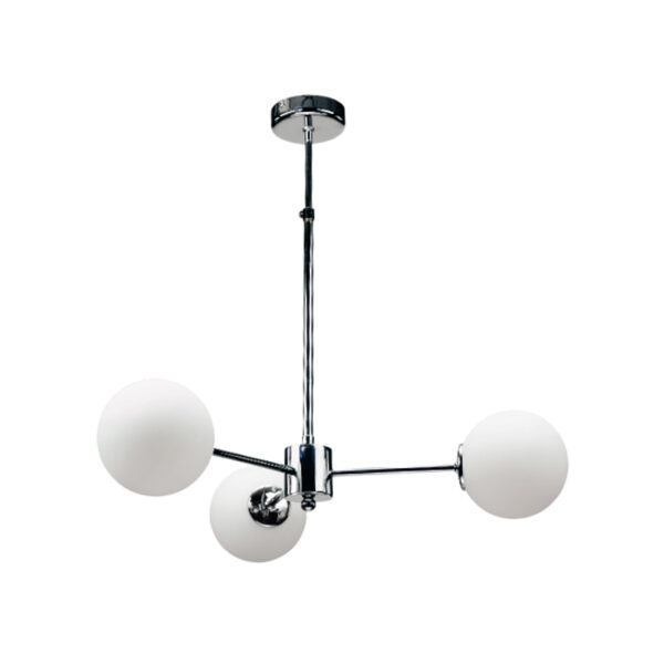 InLight Κρεμαστό φωτιστικό από χρώμιο μέταλλο και λευκή οπαλίνα (5321-3)
