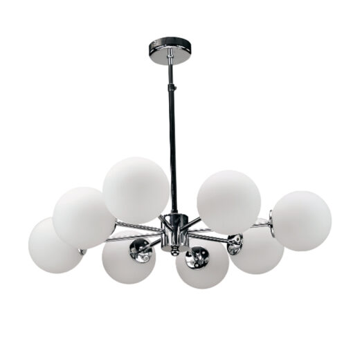 InLight Κρεμαστό φωτιστικό από χρώμιο μέταλλο και λευκή οπαλίνα (5321-8)