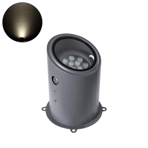 GloboStar® FLOOD-MILO 90735 Κινούμενος Προβολέας – Σποτ Φωτισμού Wall Washer για Φωτισμό Κτιρίων LED 12W 1140lm 10° AC 220-240V Αδιάβροχο IP67 Φ17 x Υ26cm Φυσικό Λευκό 4500K – Γκρι Ανθρακί – 3 Χρόνια Εγγύηση