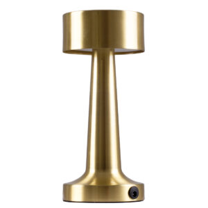 GloboStar® BELLA 76506 Μοντέρνο Επιτραπέζιο Φωτιστικό Πορτατίφ LED 1.5W 105lm 120° DC 5V Επαναφορτιζόμενο με Μπαταρία Li-ion 1800mAh – Διακόπτη Αφής με 3 Εντάσεις Φωτισμού Θερμό Λευκό 2700K Dimmable – Φ9 x 21cm – Χρυσό