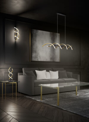 Επιτραπέζιο Φωτιστικό Trio Lighting SEQUENCE 1x LED, 20,5W · 2600lm, 2300+3000+4000K Ορείχαλκος Ματ Αλουμίνιο, Λειτουργία μνήμης, Dimmer αισθητήρα, Step Dimmable