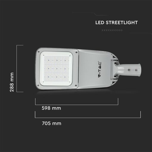 LED Φωτιστικό Δρόμου 120W V-TAC PRO Samsung Chip 15600lm Γκρι Αδιάβροχο IP66 Φυσικό Λευκό 4000K – 542