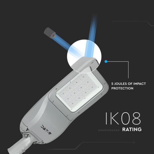 LED Φωτιστικό Δρόμου 120W V-TAC PRO Samsung Chip 15600lm Γκρι Αδιάβροχο IP66 Φυσικό Λευκό 4000K – 542