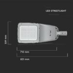 LED Φωτιστικό Δρόμου 160W V-TAC PRO Samsung Chip 20800lm Γκρι Αδιάβροχο IP66 Φυσικό Λευκό 4000K – 543