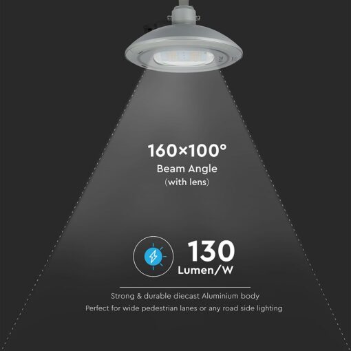 LED Φωτιστικό Δρόμου 100W V-TAC PRO Samsung Chip 13000lm Γκρι Αδιάβροχο IP65 Φυσικό Λευκό 4000K – 545