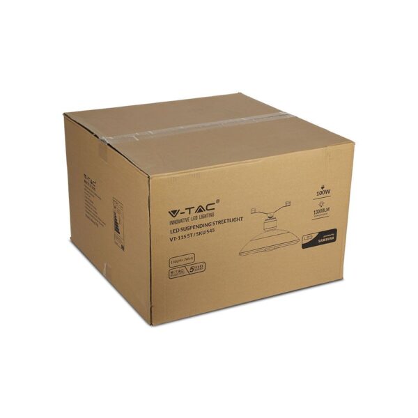 LED Φωτιστικό Δρόμου 100W V-TAC PRO Samsung Chip 13000lm Γκρι Αδιάβροχο IP65 Φυσικό Λευκό 4000K – 545