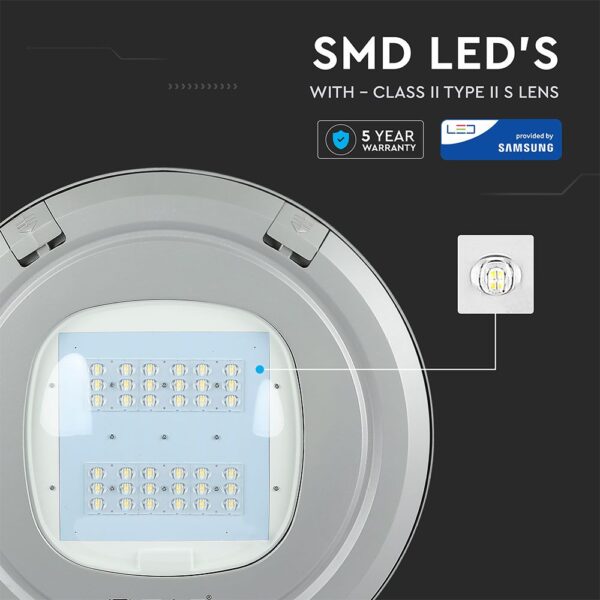 LED Φωτιστικό Δρόμου 100W V-TAC PRO Samsung Chip 13000lm Γκρι Αδιάβροχο IP65 Φυσικό Λευκό 4000K – 545