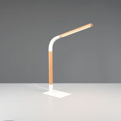 Φωτιστικό Γραφείου NORRIS Trio Lighting LED 7W 950lm 3000K Dimmable Αφής Λευκό Ματ & Ξύλο – 545210131