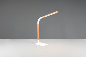 Φωτιστικό Γραφείου NORRIS Trio Lighting LED 7W 950lm 3000K Dimmable Αφής  Λευκό Ματ & Ξύλο – 545210131