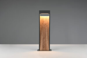Φωτιστικό Κολωνάκι Απόχρωση Ξύλου & Ανθρακί 60cm SALMON 11W 3000K IP44 Trio Lighting – 546960135