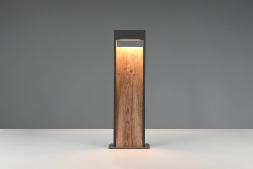 Φωτιστικό Κολωνάκι Απόχρωση Ξύλου & Ανθρακί 60cm SALMON 11W 3000K IP44 Trio Lighting – 546960135