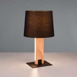 Επιτραπέζιο Φωτιστικό RAHUL Trio Lighting 6W 700lm 3000K & 1xE27 Μαύρο Ματ & Ξύλο – 547610232