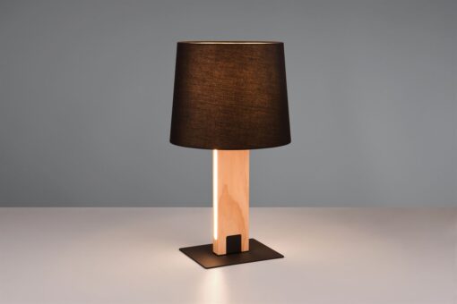 Επιτραπέζιο Φωτιστικό RAHUL Trio Lighting 6W 700lm 3000K & 1xE27 Μαύρο Ματ & Ξύλο – 547610232