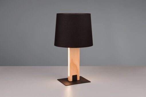 Επιτραπέζιο Φωτιστικό RAHUL Trio Lighting 6W 700lm 3000K & 1xE27 Μαύρο Ματ & Ξύλο – 547610232