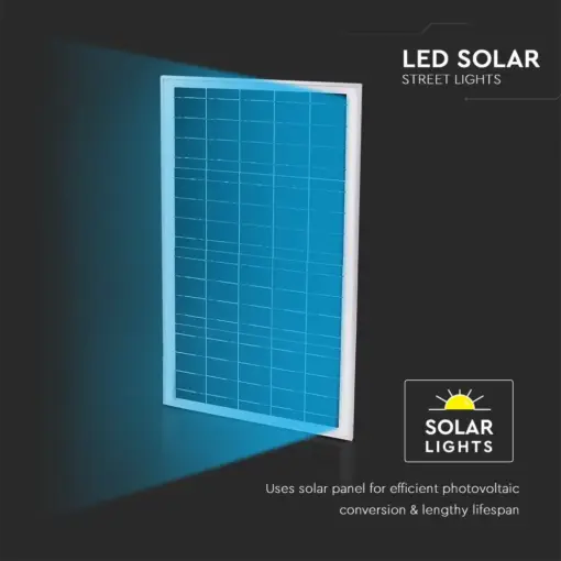 LED Ηλιακό φωτιστικό δρόμου 50W Φυσικό 4000K Μαύρο V-TAC – 5502