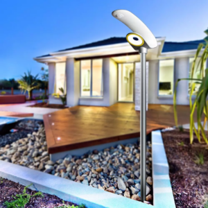 Ηλιακό φωτιστικό κήπου LED 20W IP65 Φυσικό λευκό 4000K με ασημί και λευκό σώμα και ανιχνευτή κίνησης V-TAC – 5505