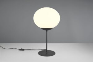 Πορτατιφ Μαύρο Ματ & Οπάλ Γυαλί FOMENTO 1xE27 Φ30 με Διακόπτη Trio Lighting – 563100132