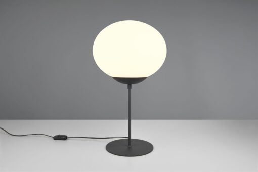 Πορτατιφ Μαύρο Ματ & Οπάλ Γυαλί FOMENTO 1xE27 Φ30 με Διακόπτη Trio Lighting – 563100132