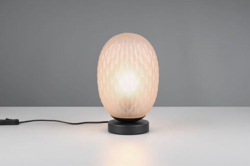 Πορτατιφ Μαύρο Ματ με Μελί Ανάγλυφο Γυαλί FACETTE 1xE27 Trio Lighting – 564200113