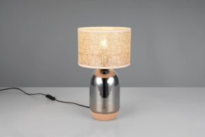 Πορτατίφ με Γυαλινο Σώμα & Μπεζ Ψάθινο Αμπαζούρ Φ25 TARA 1x E27 Trio Lighting – 564990157