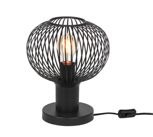 Πορτατιφ Μαύρο Ματ Μεταλλικό Πλέγμα Φ23 GILA 1x E27 Trio Lighting – 565700132