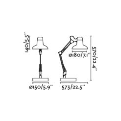 SNAP DARK GREY READING LAMP 1XE27  FARO – 57401