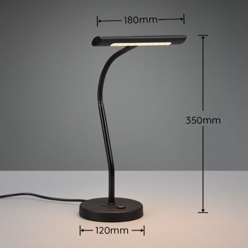 Trio Lighting 579790132 CURTIS Επιτραπέζιο Φωτιστικό Μαύρο Ματ 430lm 3000K 4‑Επιπέδων αφής