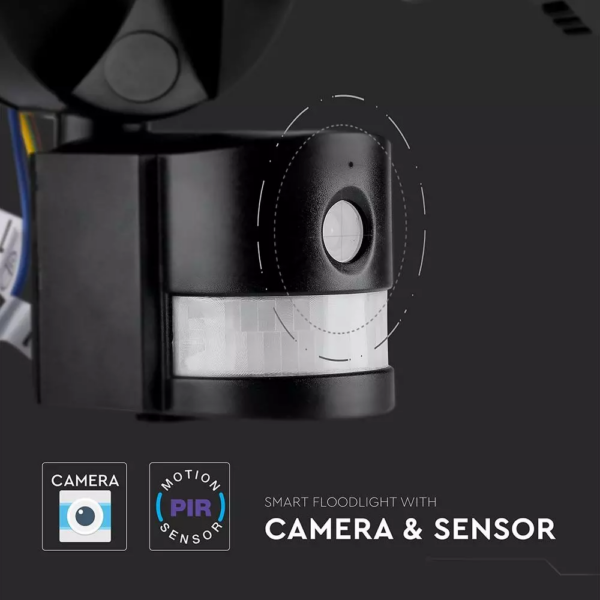Προβολέας LED με ανιχνευτή Wi-Fi 18W Ψυχρό λευκό 6000K Μαύρο σώμα V-TAC – 5917
