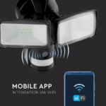 Προβολέας LED με ανιχνευτή Wi-Fi 18W Ψυχρό λευκό 6000K Μαύρο σώμα V-TAC – 5917