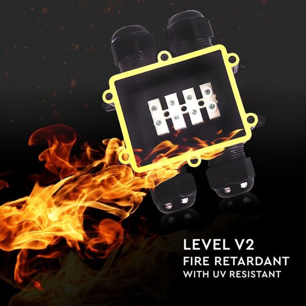 Αδιάβροχο IP68 κουτί διακλάδωσης 4Pin μαύρο 2 εξόδων & 2 εισόδων V-TAC – 5982