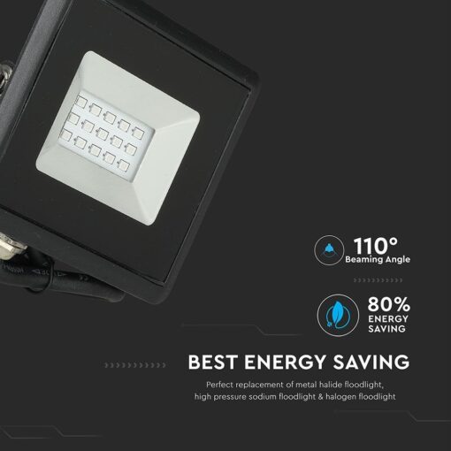 LED Προβολέας 10W Μαύρος V-TAC IP65 110° Πράσινο – 5988