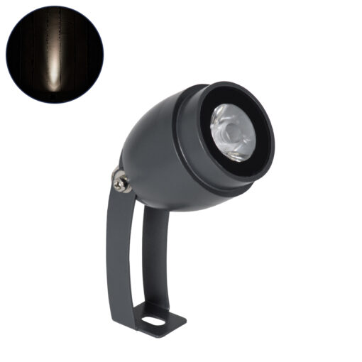 GloboStar® TREELIGHT-TREEGAL 90462 Σποτ Φωτισμού Ειδικό για Φυτά – Δέντρα με Βάση Μπετού & Κορμού LED 3W 345lm 15° DC 24V Αδιάβροχο IP67 Φ5 x Υ14.7cm Φυσικό Λευκό 4500K – Γκρι Ανθρακί – 3 Years Warranty