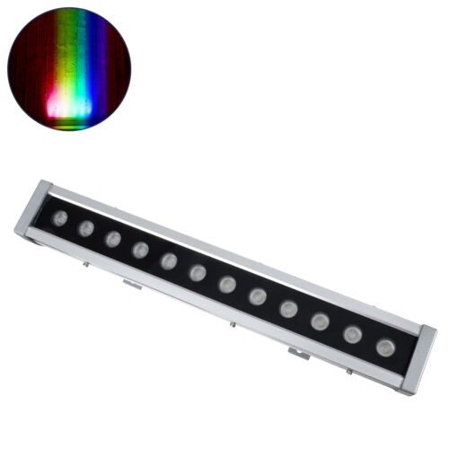GloboStar® WASHER-DAIA S-90997 Μπάρα Φωτισμού Wall Washer LED 96W 10080lm 30° AC 230V Αδιάβροχο IP65 Μ52 x Π7.5 x Υ7cm Πολύχρωμο 4in1 RGBW DMX512 Display on Body – Ασημί