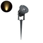 GloboStar® TREELIGHT-TZINA 90351 Σποτ Φωτισμού Ειδικό για Φυτά – Δέντρα με Βάση Κήπου / Καρφωτό LED 3W 270lm 10° DC 24V Αδιάβροχο IP65 L10.5 x W7.5 x H7.5cm Θερμό Λευκό 3000K – Γκρι Ανθρακί – 3 Years Warranty