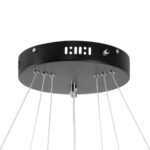 GloboStar® DIAMOND TRIO 61140-DECO Κρεμαστό Φωτιστικό Δαχτυλίδι-Κύκλος LED CCT 150W 18379lm 360° AC 220-240V – Εναλλαγή Φωτισμού μέσω Τηλεχειριστηρίου All In One Ψυχρό 6000k+Φυσικό 4500k+Θερμό 2700k Dimmable Φ60+80+100cm – Μαύρο – 3 Years Warranty