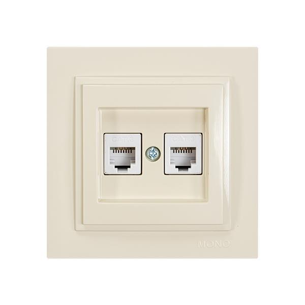 ΠΡΙΖΑ ΤΗΛΕΦΩΝΟΥ ΔΙΠΛΗ RJ 11 ΜΠΕΖ EUROLAMP – 152-10239