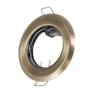 GloboStar® DELTA 77813 Χωνευτό Στρόγγυλο Σποτ Οροφής για Λάμπα MR16 με Βάση GU5.3 ή GU10 – IP20 – Μεταλλικό – Φ83 x Υ31mm – Μπρούτζινο – 5 Χρόνια Εγγύηση