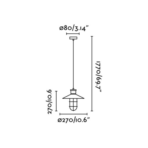 MARINA BLACK PENDANT LAMP FARO – 60004