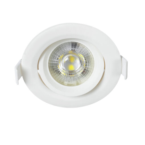 GloboStar® DE VALERA 60182 Χωνευτό LED Κινούμενο Spot Downlight 5W 500lm 60° AC 220-240V IP44 Φ9cm x Υ4cm – Στρόγγυλο – Λευκό – Ψυχρό Λευκό 6000K – Bridgelux Chip – TÜV Certified Driver – 5 Χρόνια Εγγύηση