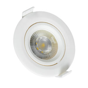 GloboStar® DE VALERA 60183 Χωνευτό LED Κινούμενο Spot Downlight 5W 485lm 60° AC 220-240V IP44 Φ9cm x Υ4cm – Στρόγγυλο – Λευκό – Φυσικό Λευκό 4500K – Bridgelux Chip – TÜV Certified Driver – 5 Χρόνια Εγγύηση