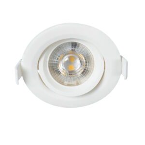 GloboStar® DE VALERA 60184 Χωνευτό LED Κινούμενο Spot Downlight 5W 470lm 60° AC 220-240V IP44 Φ9cm x Υ4cm – Στρόγγυλο – Λευκό – Θερμό Λευκό 2700K – Bridgelux Chip – TÜV Certified Driver – 5 Χρόνια Εγγύηση