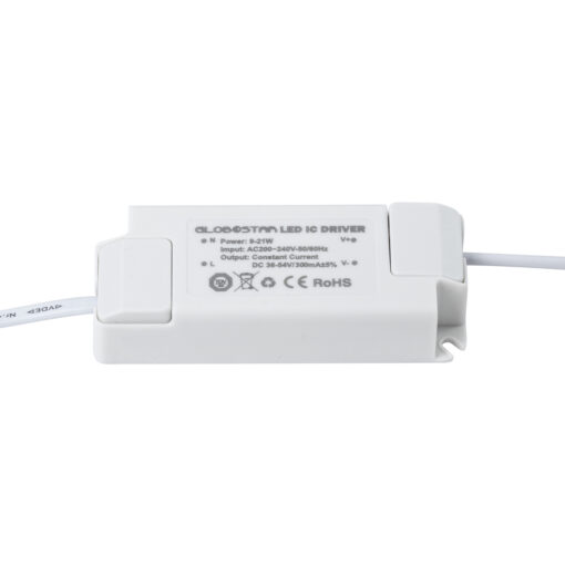 GloboStar® 60222 ABS Πλαστικό Τροφοδοτικό SELV για Προϊόντα LED 9-21W AC 200-240V σε Constant Current DC 36-54V/300mA±5% PF0.95 IP20 M11 x Π4.3 x Υ2.5cm – TÜV Certified Driver – 5 Years Warranty