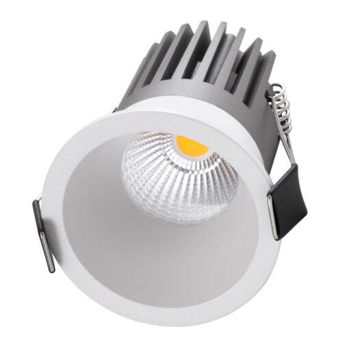 GloboStar® MICRO-B 60242 Χωνευτό LED Spot Downlight TrimLess Φ6cm 7W 910lm 38° AC 220-240V IP20 Φ6 x Υ7.8cm – Στρόγγυλο – Λευκό – Φυσικό Λευκό 4500K – Bridgelux COB – 5 Years Warranty