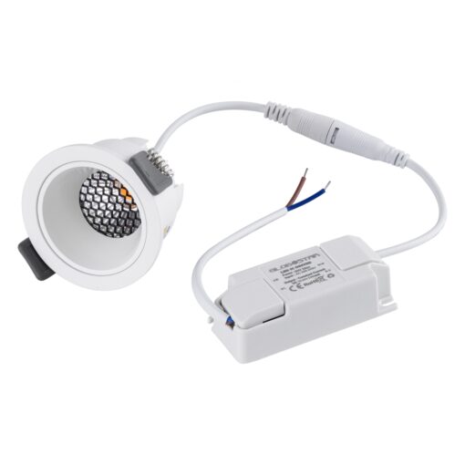 GloboStar® PLUTO-S 60248 Χωνευτό LED Spot Downlight TrimLess Φ6.4cm 7W 910lm 38° AC 220-240V IP20 Φ6.4 x Υ4.9cm – Στρόγγυλο – Λευκό & Anti-Glare HoneyComb – Φυσικό Λευκό 4500K – Bridgelux COB – 5 Years Warranty