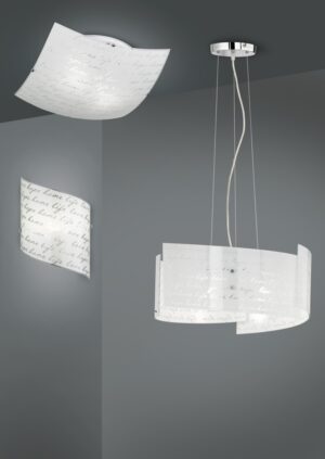Κρεμαστό Φωτιστικό Trio Lighting   E27 με Λευκό Γυαλί 302500301