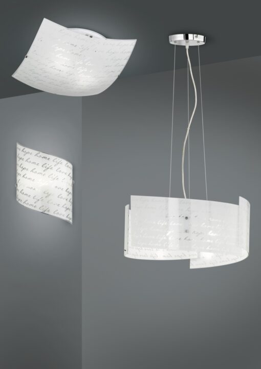 Κρεμαστό Φωτιστικό Trio Lighting   E27 με Λευκό Γυαλί 302500301