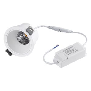 GloboStar® PLUTO-M 60254 Χωνευτό LED Spot Downlight TrimLess Φ8.4cm 10W 1300lm 38° AC 220-240V IP20 Φ8.4 x Υ5.9cm – Στρόγγυλο – Λευκό & Anti-Glare HoneyComb – Φυσικό Λευκό 4500K – Bridgelux COB – 5 Years Warranty