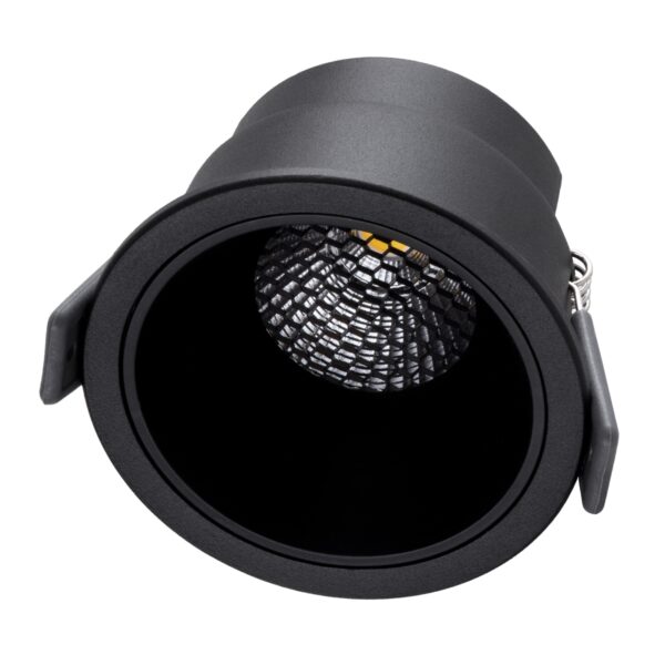 GloboStar® PLUTO-M 60256 Χωνευτό LED Spot Downlight TrimLess Φ8.4cm 10W 1300lm 38° AC 220-240V IP20 Φ8.4 x Υ5.9cm – Στρόγγυλο – Μαύρο & Anti-Glare HoneyComb – Φυσικό Λευκό 4500K – Bridgelux COB – 5 Years Warranty