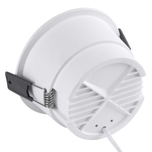 GloboStar® PLUTO-B 60260 Χωνευτό LED Spot Downlight TrimLess Φ10.4cm 15W 1950lm 38° AC 220-240V IP20 Φ10.4 x Υ6.5cm – Στρόγγυλο – Λευκό & Anti-Glare HoneyComb – Φυσικό Λευκό 4500K – Bridgelux COB – 5 Years Warranty
